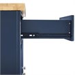 Crosley Furniture Madison Wood Top Kitchen Cart in Navy/Natural