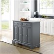 Crosley Furniture Wood/Faux Marble Top Kitchen Island in Gray
