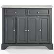 Crosley Furniture Wood/Faux Marble Top Kitchen Island in Gray