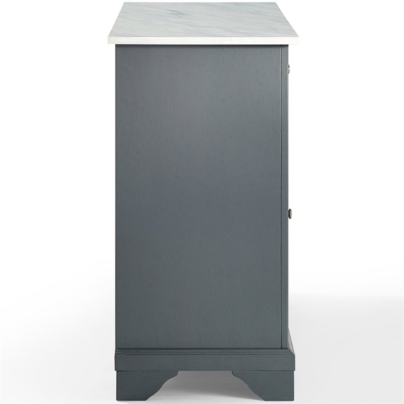 Crosley Furniture Wood/Faux Marble Top Kitchen Island in Gray