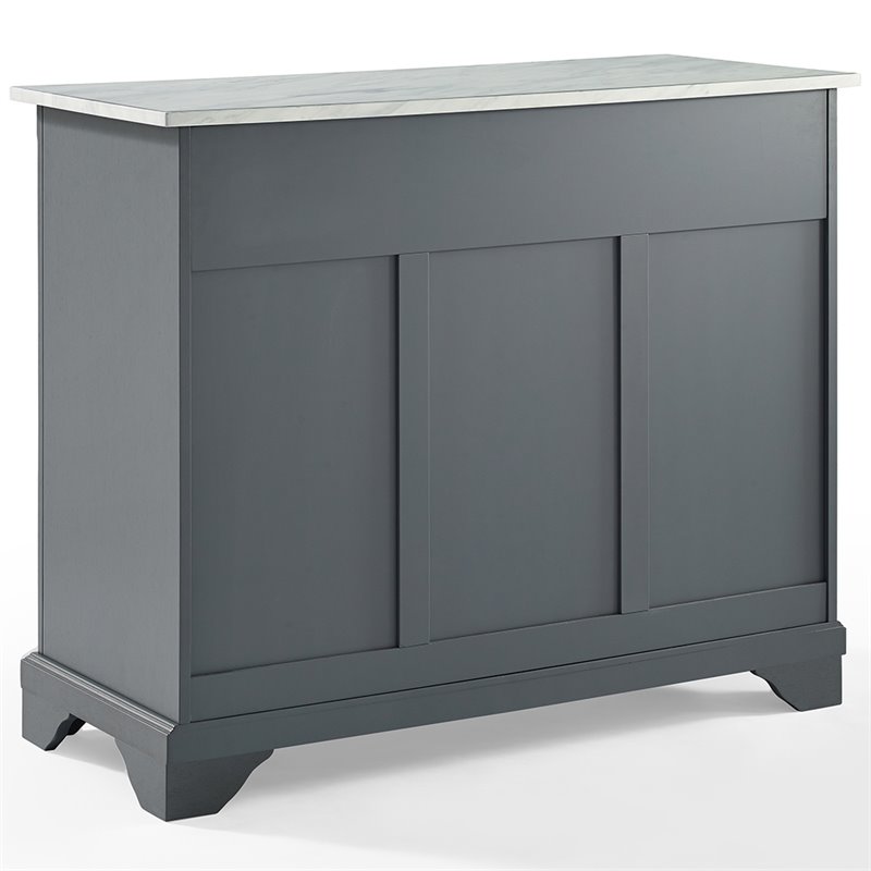 Crosley Furniture Wood/Faux Marble Top Kitchen Island in Gray