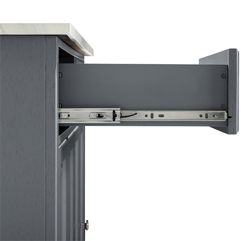 Crosley Furniture Wood/Faux Marble Top Kitchen Island in Gray