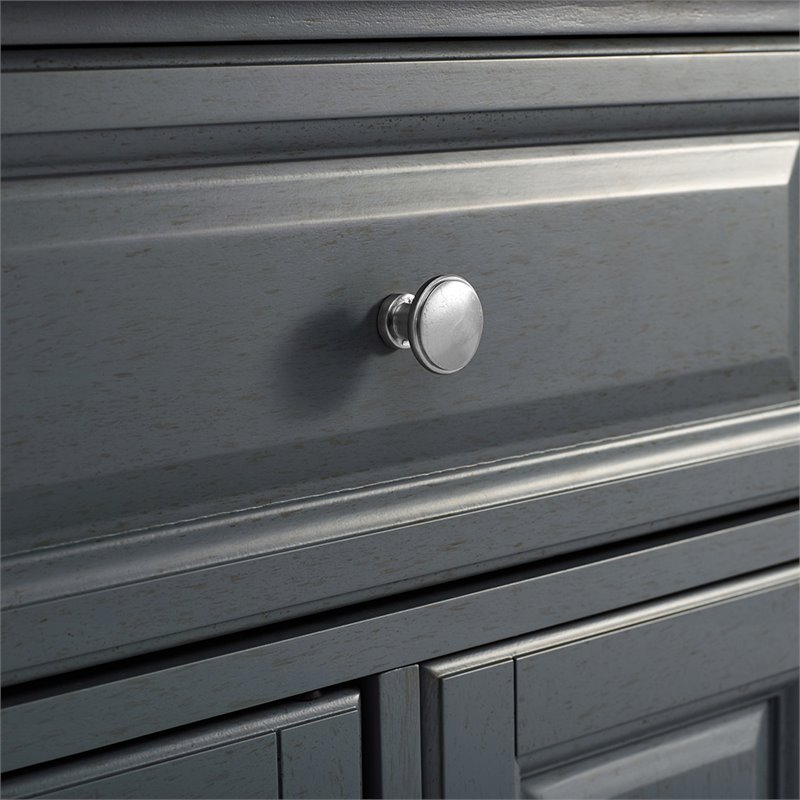 Crosley Furniture Wood/Faux Marble Top Kitchen Island in Gray