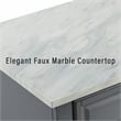 Crosley Furniture Wood/Faux Marble Top Kitchen Island in Gray