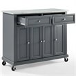 Crosley Furniture Avery Wood/Faux Marble Top Kitchen Cart in Distressed Gray