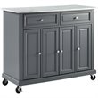 Crosley Furniture Avery Wood/Faux Marble Top Kitchen Cart in Distressed Gray