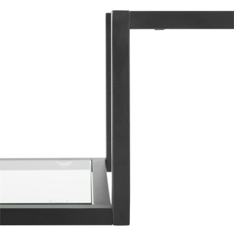 Crosley Furniture Sloane Metal & Glass Etagere in Matte Black