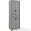 Crosley Furniture Tara Wood 4 Door Pantry in Distressed Gray/Black