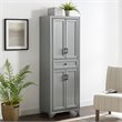 Crosley Furniture Tara Wood 4 Door Pantry in Distressed Gray/Black