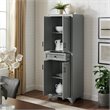 Crosley Furniture Tara Wood 4 Door Pantry in Distressed Gray/Black