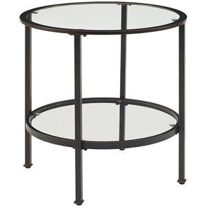 Crosley Furniture Aimee 24&quotRound Metal Accent End Table in Oil Rubbed Bronze