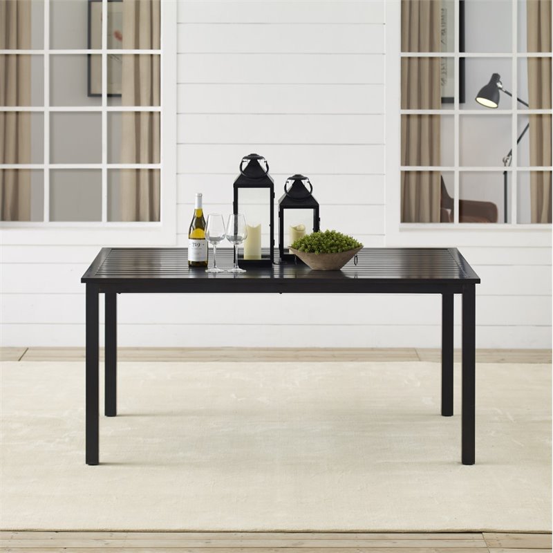 Crosley Furniture Kaplan Metal Outdoor Dining Table in Oil Rubbed Bronze