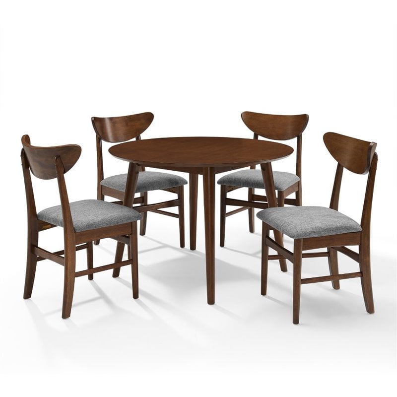 Crosley Furniture Landon 5 Piece Wood Round Dining Set in Mahogany
