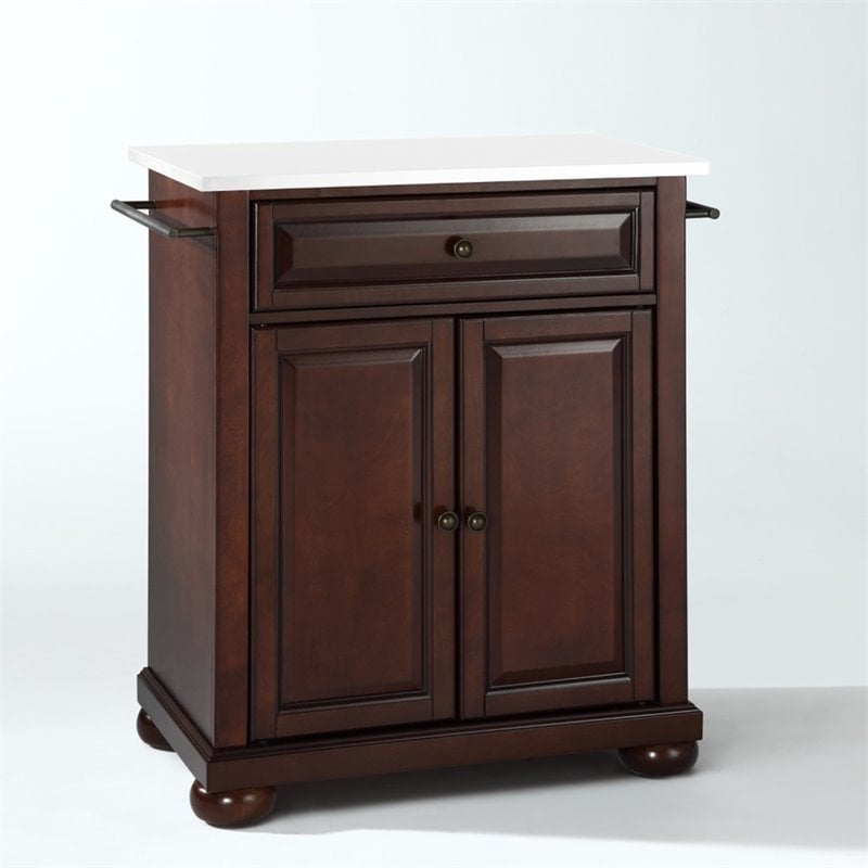 Crosley Furniture Alexandria Wood Portable Kitchen Island in Mahogany