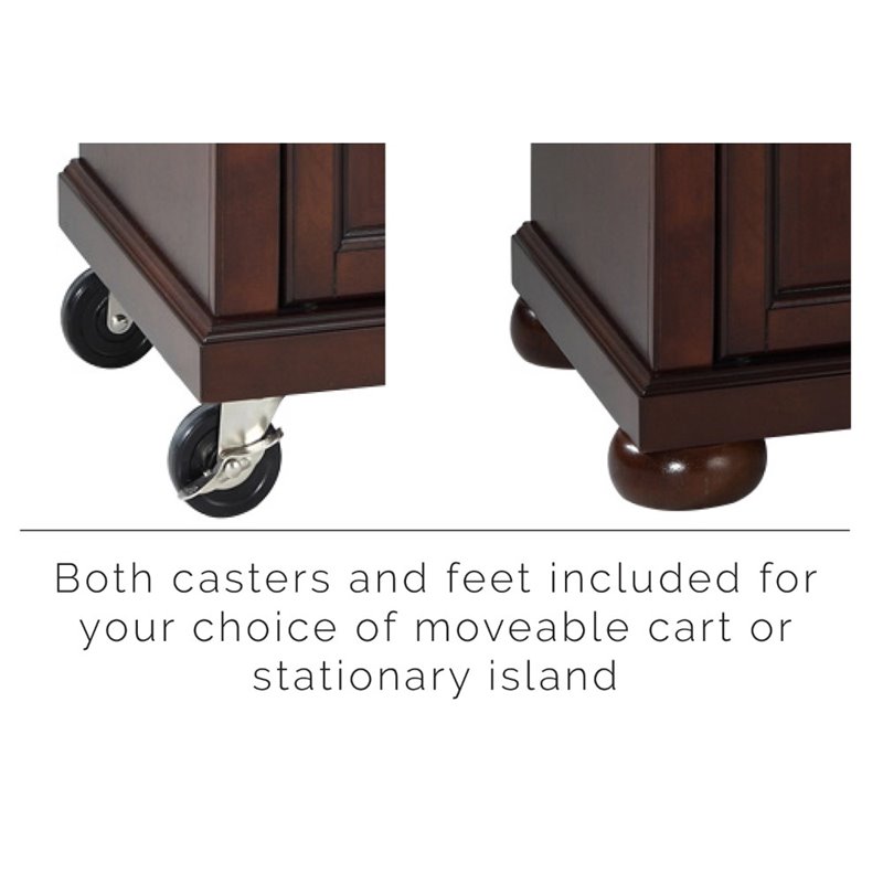 Crosley Furniture Alexandria Wood Portable Kitchen Island in Mahogany