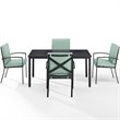 Crosley Furniture Kaplan 5-Piece Fabric & Metal Outdoor Dining Set in Mist Green