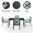 Crosley Furniture Kaplan 5-Piece Fabric & Metal Outdoor Dining Set in Mist Green