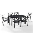 Crosley Furniture Kaplan 7-Piece Fabric & Metal Outdoor Dining Set in Oatmeal