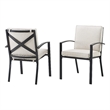 Crosley Furniture Kaplan Fabric Outdoor Dining Chair Set in Oatmeal (Set of 2)