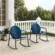 Crosley Furniture Griffith Metal Rocking Chair in Navy Gloss (Set of 2)