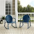 Crosley Furniture Griffith Metal Rocking Chair in Navy Gloss (Set of 2)