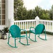 Crosley Furniture Griffith Metal Rocking Chair in Turquoise Gloss (Set of 2)