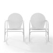 Crosley Furniture Griffith Metal Rocking Chair in White Gloss (Set of 2)