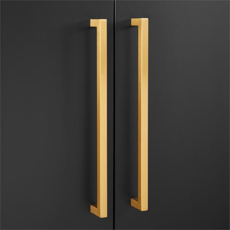 Crosley Furniture Everett Wood Accent Cabinet in Matte Black