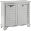 Crosley Furniture Lydia Engineered Wood Linen Hamper in Gray/Chrome