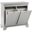 Crosley Furniture Lydia Engineered Wood Linen Hamper in Gray/Chrome
