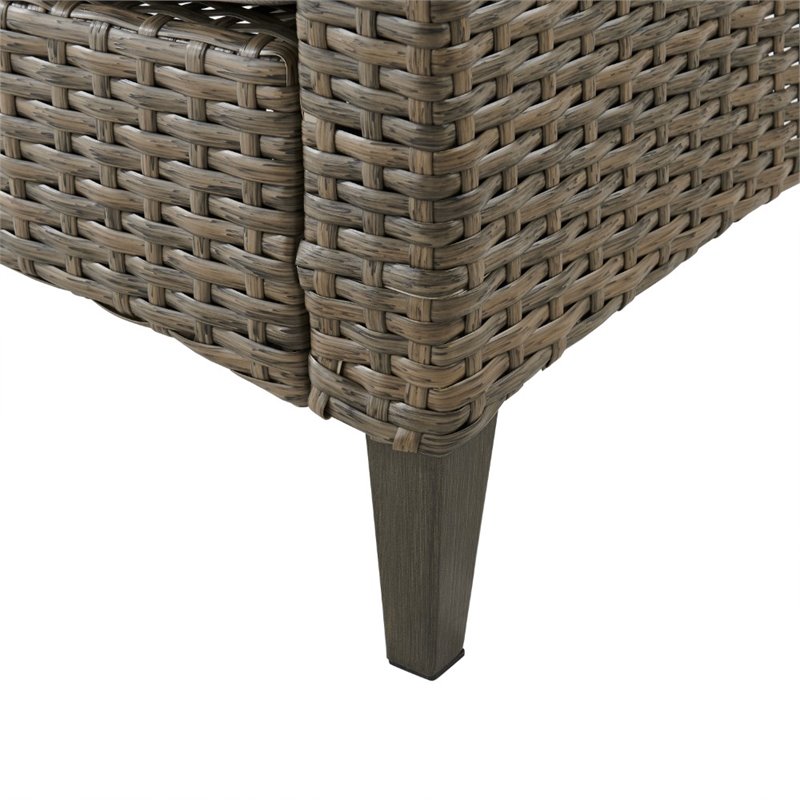 Crosley Rockport Outdoor Wicker High Back Loveseat in Beige