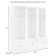 Crosley Furniture Harper 3 Piece MDF Wood Entryway Set in White
