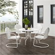 Crosley Furniture Tulip 5 Piece Metal Outdoor Dining Set in White