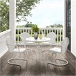 Crosley Furniture Tulip 5 Piece Metal Outdoor Dining Set in White