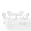 Crosley Furniture Tulip 5 Piece Metal Outdoor Dining Set in White