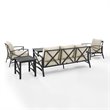 Crosley Furniture Kaplan 5 Piece Metal Outdoor Sofa Set in Oatmeal