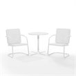 Crosley Furniture Bates 3 Piece Metal Outdoor Bistro Set in White Gloss