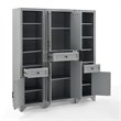 Crosley Furniture Tara 3 Piece Transitional Wood Pantry Set in Distressed Gray