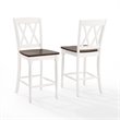 Crosley Furniture Shelby Wood Counter Stool in Distressed White/Brown (Set of 2)