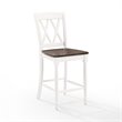 Crosley Furniture Shelby Wood Counter Stool in Distressed White/Brown (Set of 2)