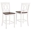 Crosley Furniture Shelby Wood Counter Stool in Distressed White/Brown (Set of 2)