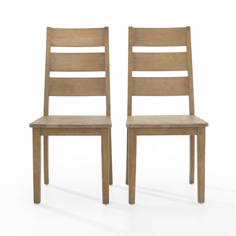 Crosley Furniture Joanna Farmhouse Wood Dining Chair in Rustic Brown (Set of 2)