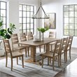 Crosley Furniture Joanna 9 Piece Modern Wood Dining Set in Rustic Brown