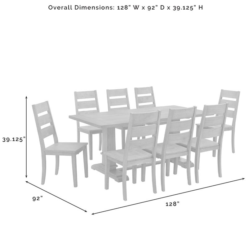 Crosley Furniture Joanna 9 Piece Modern Wood Dining Set in Rustic Brown