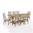 Crosley Furniture Joanna 9 Piece Modern Wood Dining Set in Rustic Brown