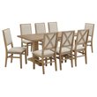 Crosley Furniture Joanna 9 Piece Modern Wood Dining Set in Rustic Brown