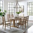 Crosley Furniture Joanna 7 Piece Modern Wood Dining Set in Rustic Brown