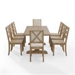 Crosley Furniture Joanna 9 Piece Modern Wood Dining Set in Rustic Brown