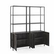 Crosley Furniture Jacobsen 2-piece Modern Wood Etagere Set in Brown Ash/Black