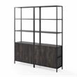 Crosley Furniture Jacobsen 2-piece Modern Wood Etagere Set in Brown Ash/Black